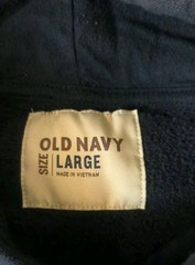 Old Navy Men’s Large Navy Blue Hoodie With Loop & Hook Closure