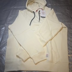 Topo Designs Hoodie Mens M Cream White Heavyweight Organic Cotton Pullover