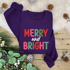 Merry and Bright Family Christmas Jumper | Xmas Sweatshirt | Cute Xmas Jumper