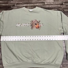 Vintage Garden Bird Nature Crewneck Sweatshirt Green XL VTG Y2K Cute Fall Winter