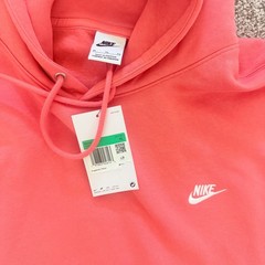 Nike Sportswear Club Fleece Hoodie Mens XL Coral Pink Pullover