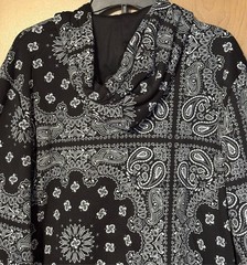 NWT Snoop Dog Death Row Records Black Paisley Hoodie Size Medium 100% Polyester