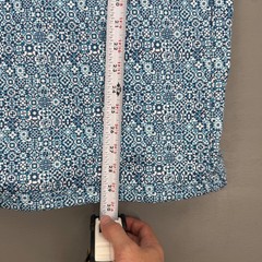 Maerleg Performance Hoodie Blue Geometric Tile Print Pullover Athletic Large