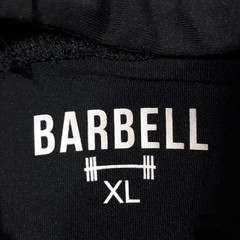 Barbell Hoodie Mens XL Black Gym Workout Bodybuilding Spellout Raglan