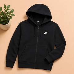 NWT Nike Sportswear Club Fleece Full-Zip Hoodie Men’s XL Black/White