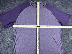 01.ALGO Performance Wick 3/4 Sleeve Shirt Men’s Large Purple Anti Odor Uv SPF 40