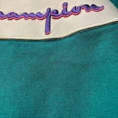 Champion Reverse Weave Men’s Sweatshirt Size S Green Round Neck Patch Logo