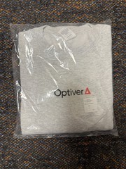 Optiver Ash Gray Crewneck Sweatshirt Size L Rare Hedge Fund Trading Finance Swag