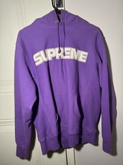 Supreme FW18 Perforated Leather Hoodie Purple – Medium – Trusted Seller ✅
