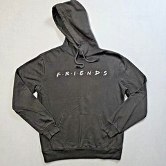 Friends Sweatshirt Mens Medium Black Hoodie Pullover Warner Bros 90s Retro TV