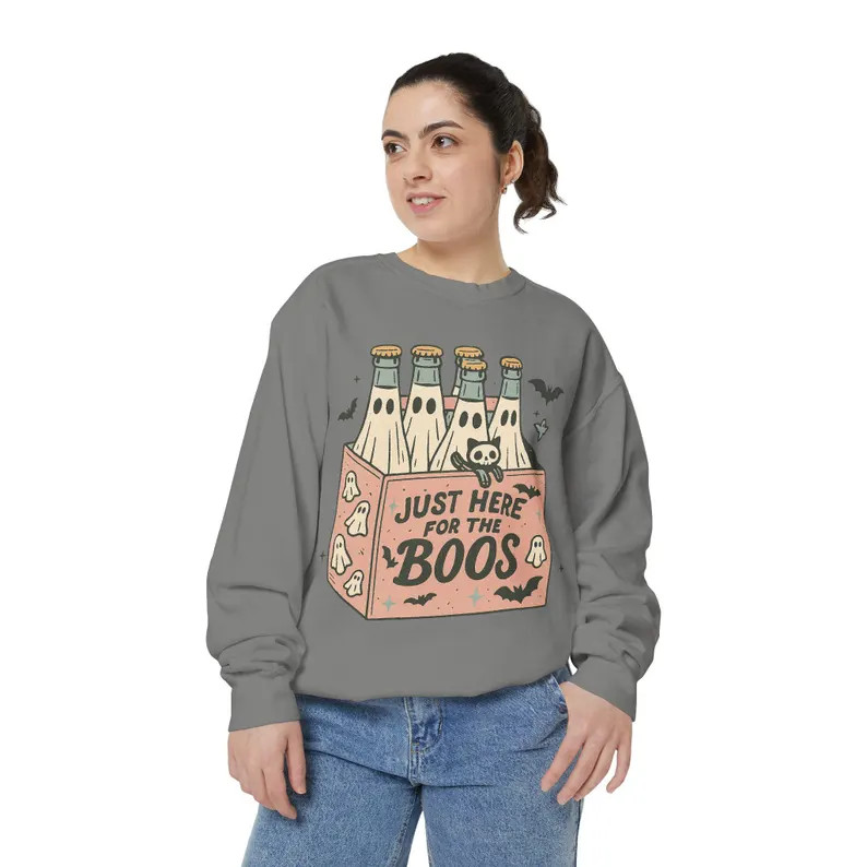 Just Here For The Boos Sweatshirt Halloween Spooky Fall