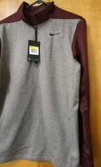 NEW Nike Dri Fit Essential Therma Half-Zip Pullover Mens S Burgundy AA3323-652