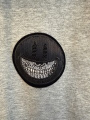 GXG X PoPaganda Men’s Sweat Shirt Sz S Gray Hooded Kangaroo Pockets Patches