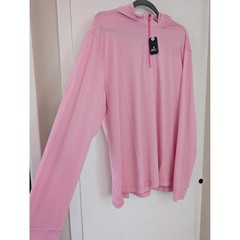 Johnnie-O Mens Performance Golf Hybrid Hoodie 1/4 Zip Pink Striped Cabo XL New