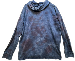 PacSun Mens Oversized Hooded Sweatshirt Long Sleeve Size XL Navy Blue Tie Dye