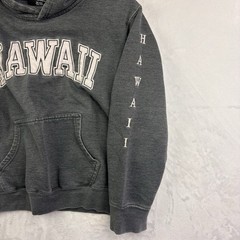 Vintage XNT Hawaii Letter Graphic Hoodie Sweatshirt Size L Large Dark Gray