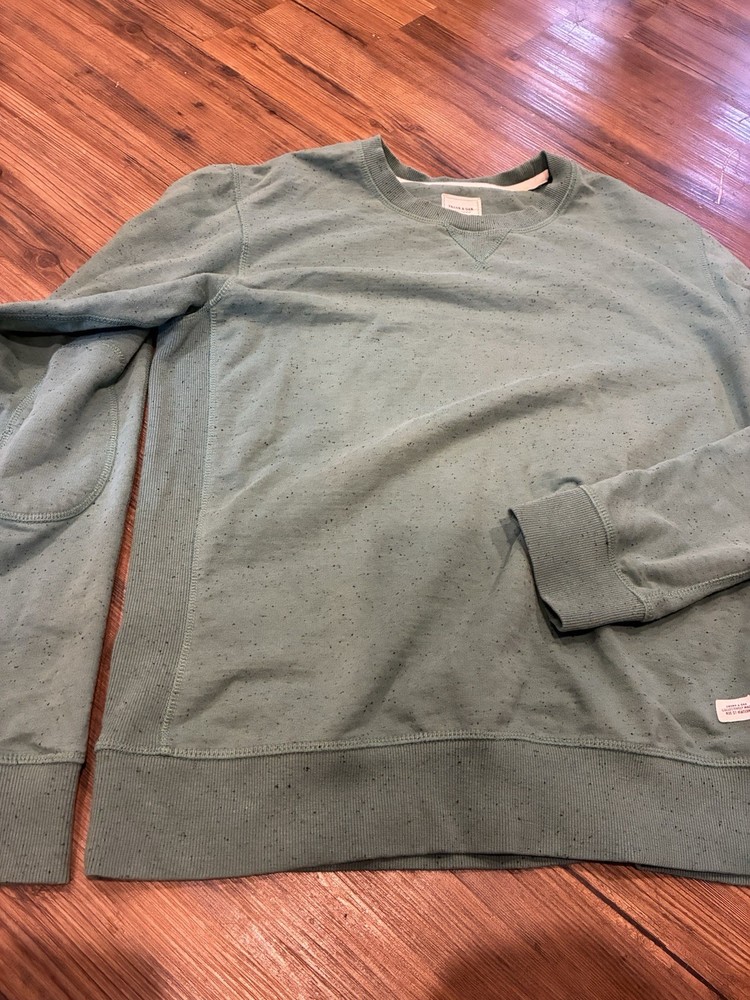 Frank & Oak Men’s Green Speckled Casual Long Sleeve Sustainable Minimalist L