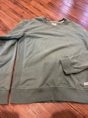 Frank & Oak Men’s Green Speckled Casual Long Sleeve Sustainable Minimalist L