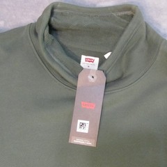 Levis Mens Relaxed Fit Mock Neck Sweatshirt Olive Green Utility Pocket New M