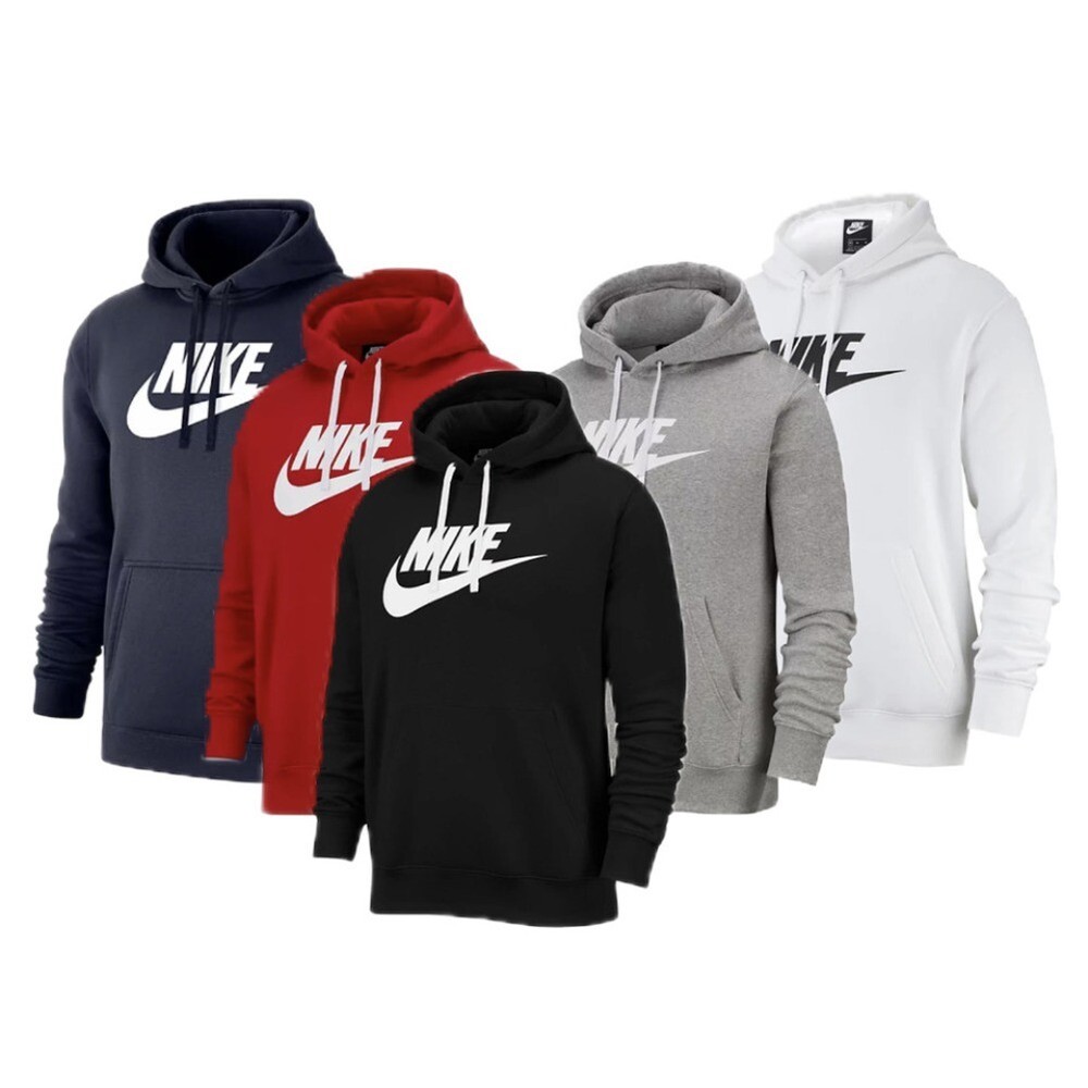 Nike Men’s Hoodie NSW Large Logo Club Fleece Active Graphic Pullover Sweatshirt