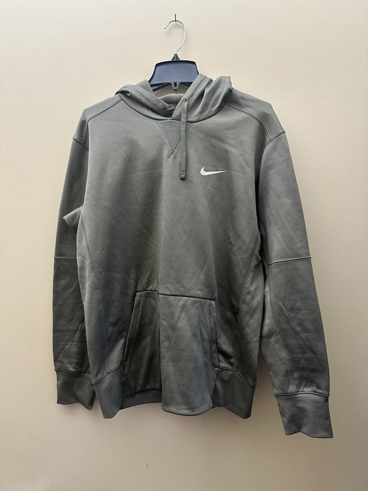 Nike Dri-Fit Dark Green 100% Polyester Pull Over Hoodie Sweatshirt Men’s L G16