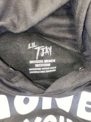 Lil TJay Rapper Black Hoodie “NONE OF YOUR LOVE” men’s Medium Roses On Arms Nwot