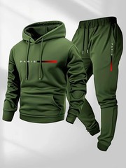 2025 Letter Printed Sportswear Set Men’s Hooded Sweatshirt Long Pants Set Spring