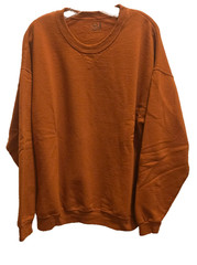 Vintage Fruit of The Loom L/S Crewneck Sweatshirt XL Orange Cotton/Polyester