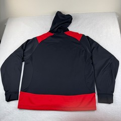 Under Armour Pullover Hoodie Mens Large Black Red Colorblock Embroidered Logo
