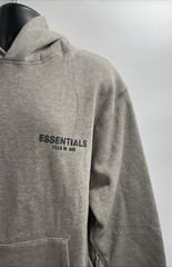 Authentic Fear of God Essentials Men’s Dark Oatmeal Pullover Hoodie Size Large