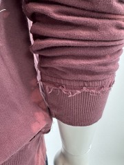 Key Closet Burgundy Full Zip Y2K Tie Dye Distressed Graphic Hoodie LG Dead Stock