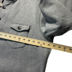 Tommy Bahama Jeans Island Modern Fit Snap Henley Fleece Pullover Gray Mens Large