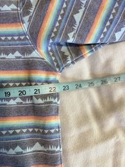 Hooey Aztec Long Sleeve Pullover Hoodie Size M Logo Pocket Gray/Rainbow