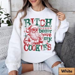 Funny Santa Sweatshirt Christmas Holiday Festive Apparel Top