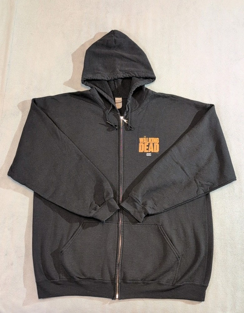 The Walking Dead Hoodie AMC Zip Up Distressed Logo Vintage Unisex Pre-Owned