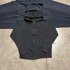 Lot 5 Vintage Sweatshirts Zip Up Hoodie Blank Black M-XL Faded 90s 00s Y2K USA
