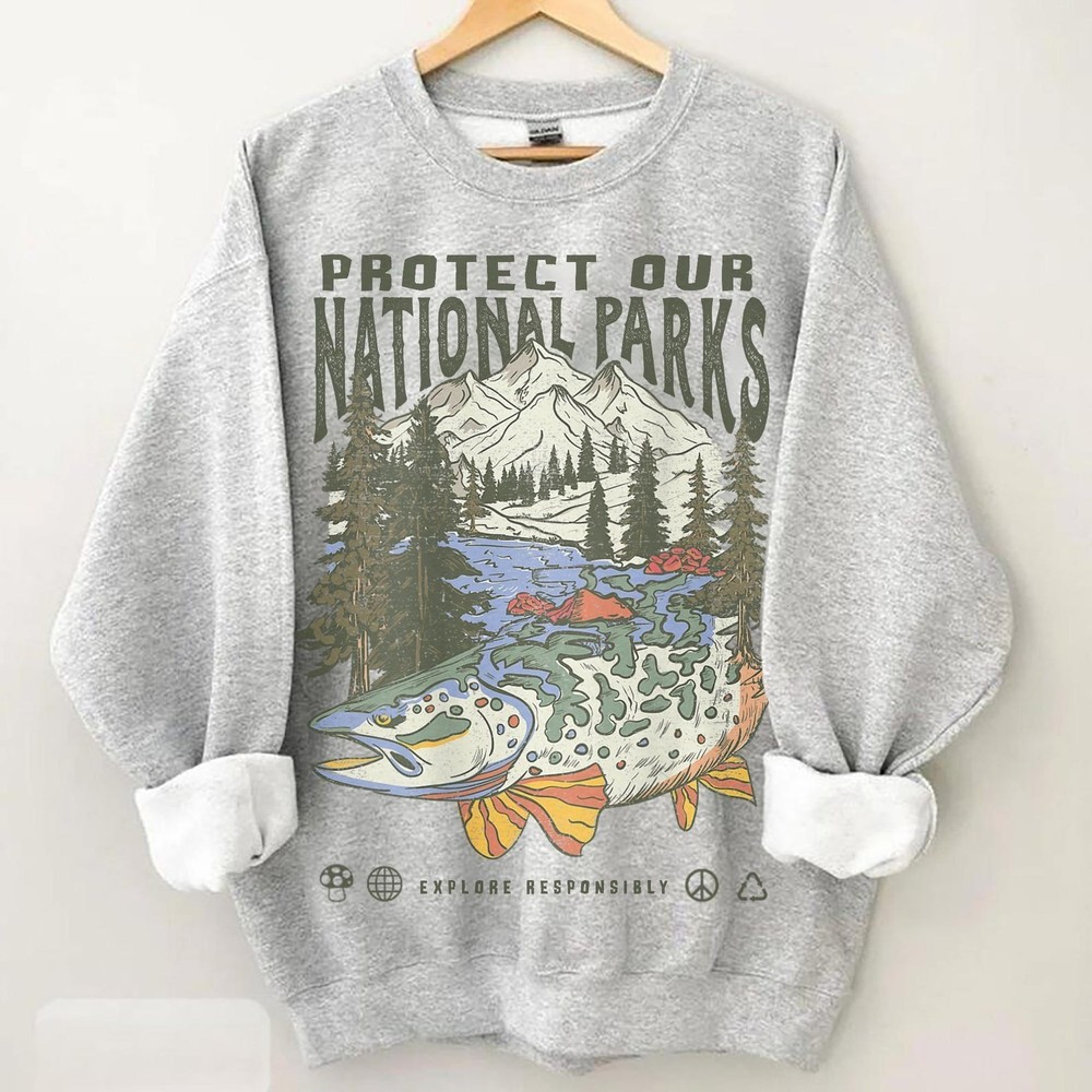 Vintage Protect Our National Parks Sweatshirt Travel Gift Trip Souvenir Tee