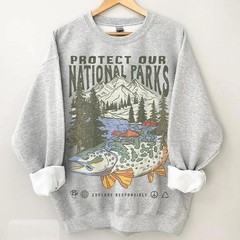 Vintage Protect Our National Parks Sweatshirt Travel Gift Trip Souvenir Tee