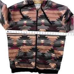 Big Ball Sports Hoodie Adult Medium Sherpa Lined Aztec Southwestern Full Zip