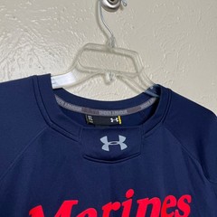 Under Armour Sweatshirt Mens XL Blue USMC Marines Camp Foster Okinawa Japan