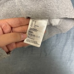 H&M Hoodie Mens Small Heather Gray Cotton Fleece Lined Relaxed Fit Wrapover Hood