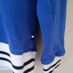 Edgar + Ash Blue White Black Trim Sweatshirt Mens Medium