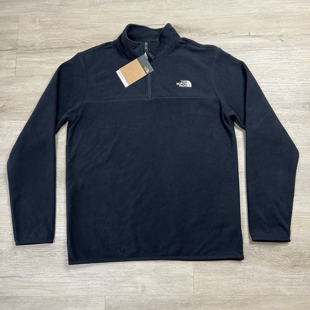 The North Face Anchor 1/4 Zip Pullover Regular Fit Black Mens Size Medium NWT