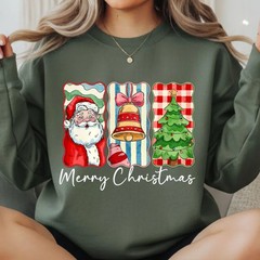 Merry Christmas Santa Sweatshirt Unisex Holiday Festive Apparel