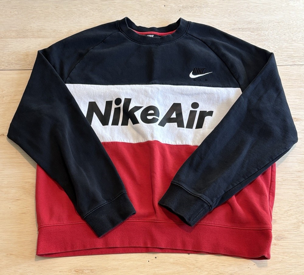 Nike Air Jordan Long Sleeve Crewneck Sweater Mens L Black White