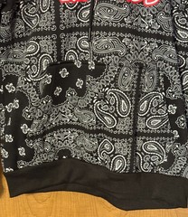 NWT Snoop Dog Death Row Records Black Paisley Hoodie Size Medium 100% Polyester