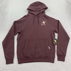 Burlebo Sweatshirt Mens Small Red Hoodie Pullover Fleece Duck Outdoors Camo