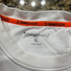 Orangetheory Fitness Mens Small White Crewneck Sweatshirt Camo Graphic Pullover