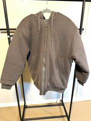 Comfrt Men’s Gray Full Zip heavyweight EUCHoodie w/ Pockets, Cotton Blend Size M