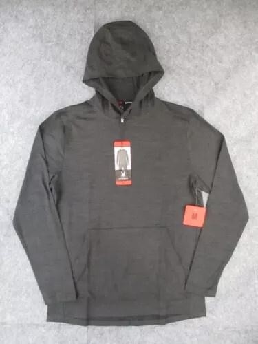 Spyder Active Hoodie Mens Medium Gray Pullover Lightweight 4-Way Stretch Gym